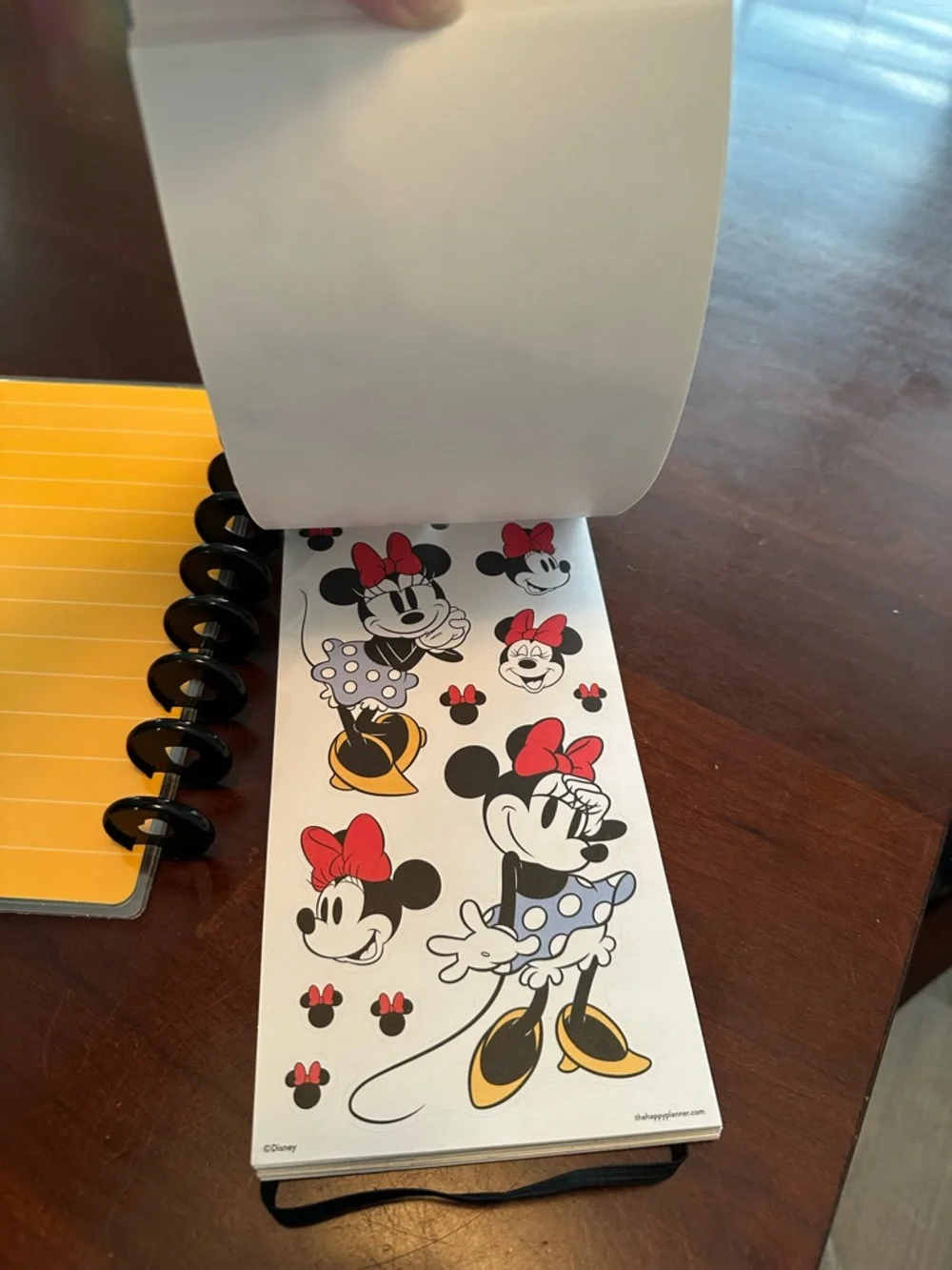 Disney Yellow Stripe Squad Goals planner cover and Mickey & Friends Sticker Set